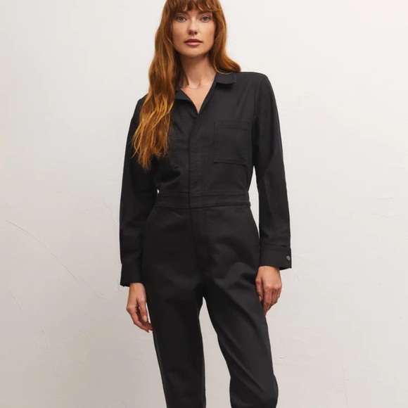 Z Supply black cotton Monday boiler suit jumpsuit - size Large (L) - Picture 1 of 8